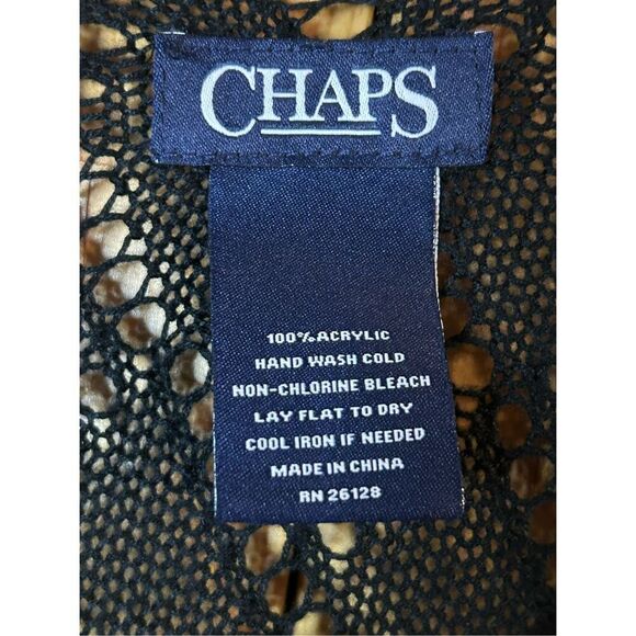 Chaps knit open cardigan/wrap one size black (0494) Read - Picture 4 of 6